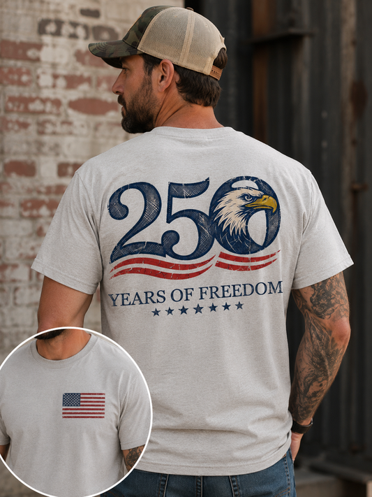 250 Years of Freedom Eagle Tee | Comfort Colors® Patriotic Anniversary Shirt | America 1776-2026
