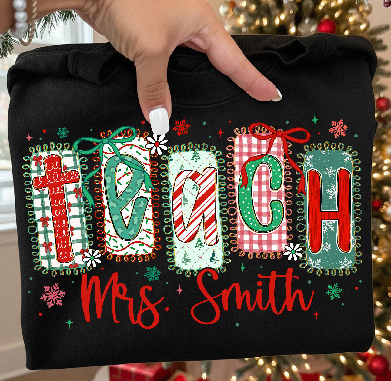 Custom Christmas Teach Sweatshirt