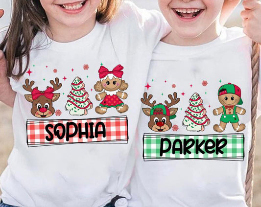 Custom Reindeer & Gingerbread Toddler Tee