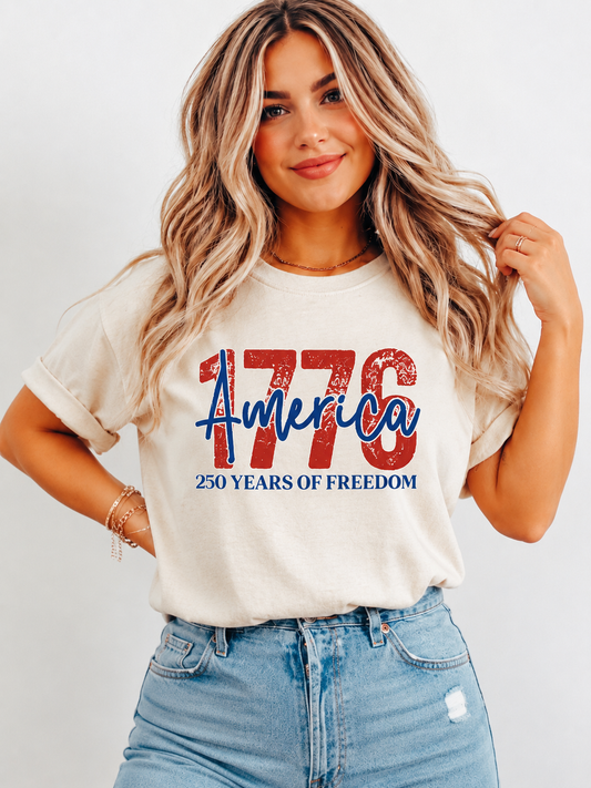 America 1776 Tee | 250 Years of Freedom Comfort Colors® Shirt | Patriotic Anniversary Tee