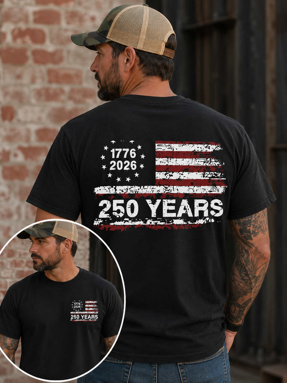 250 Years American Flag Tee | Comfort Colors® Patriotic Anniversary Shirt | 1776-2026