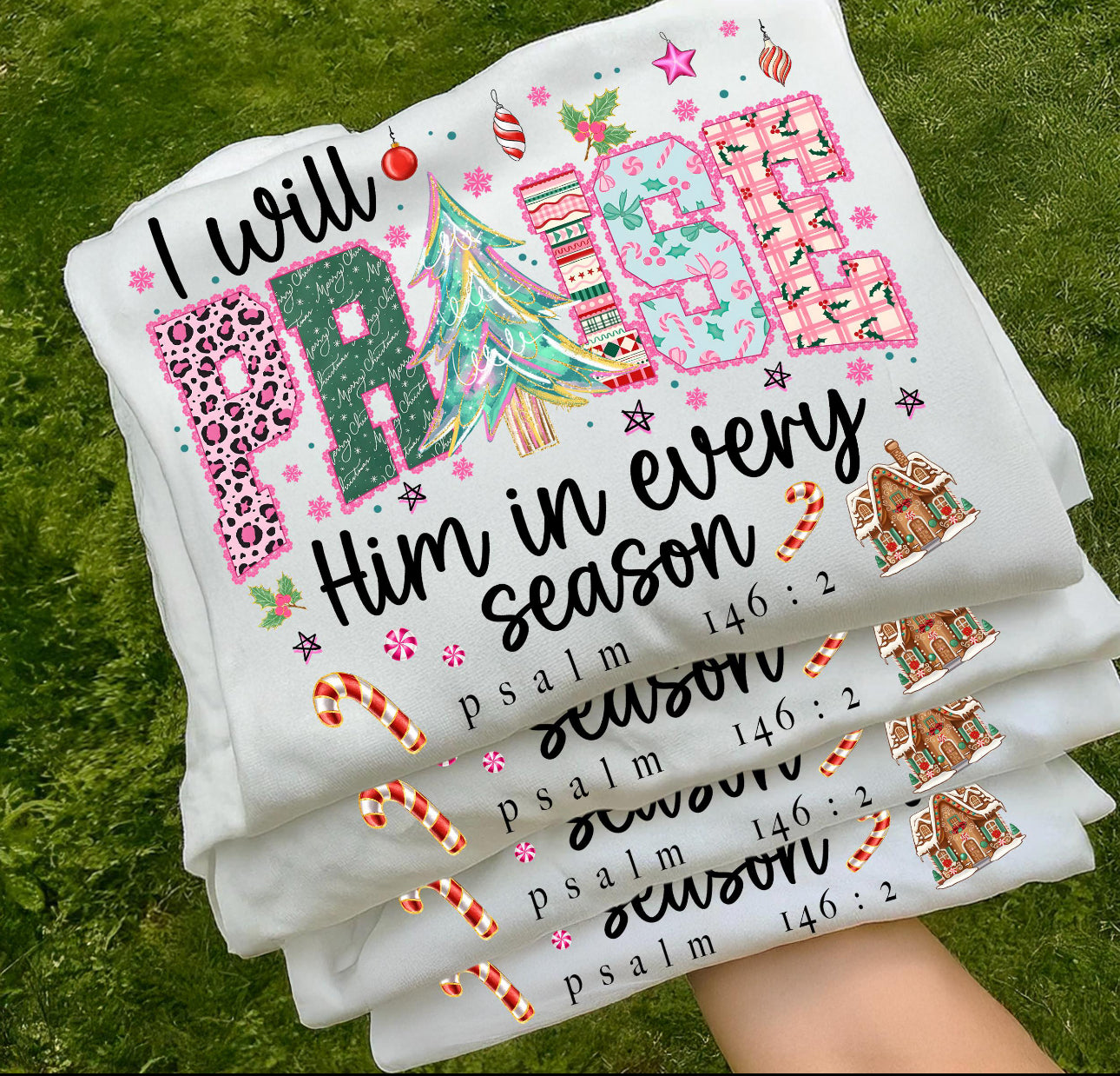 Kids “Praise Him in Every Season” Christmas Sweatshirt